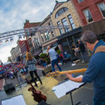 crowd in Downtown Muncie