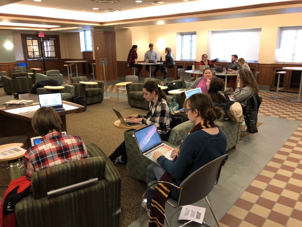 student navigators working in small groups