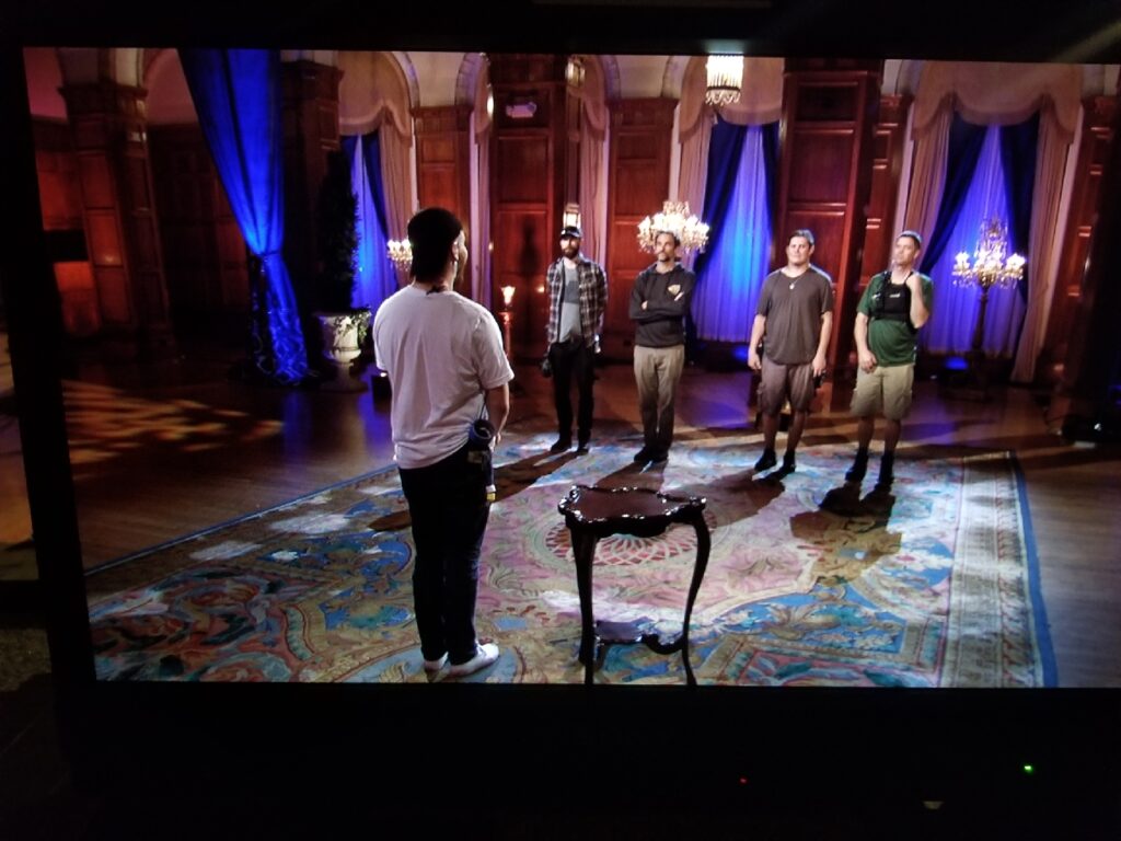 Nathan pictured blocking for The Bachelor.