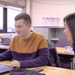 Sanglim Yoo with Will Snyder in the second-year studio.