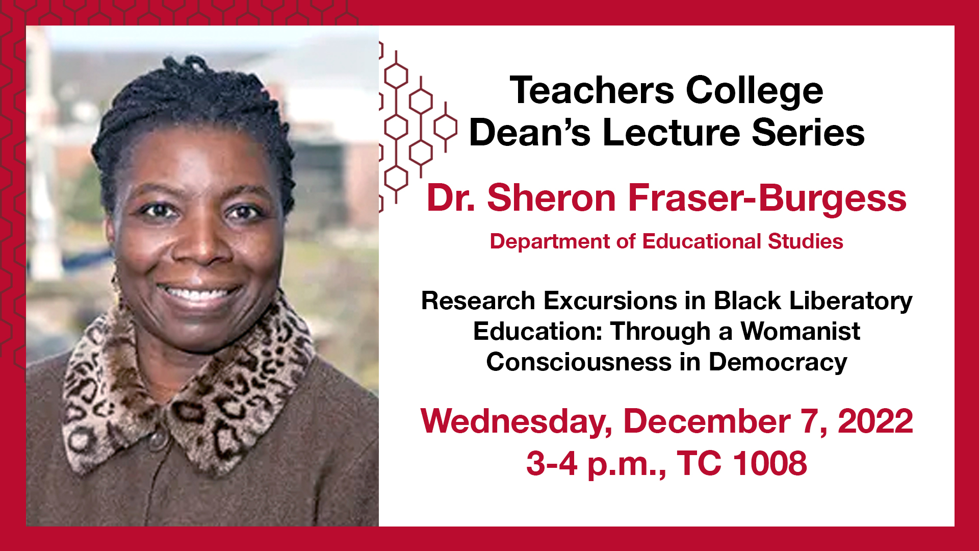 Sheron Fraser-Burgess Sabbatical Lecture