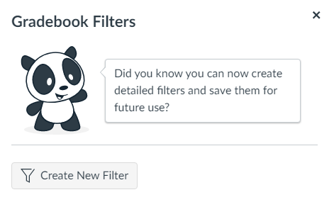 Screenshot of Did You Know popup introducing Gradebook Filters