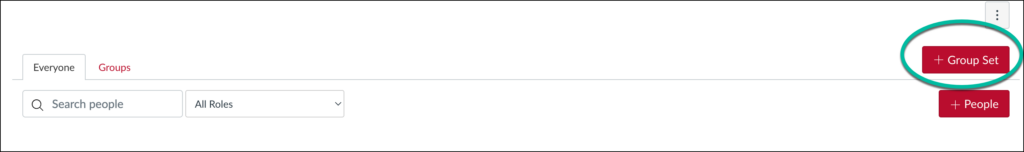 In People area of Canvas, + Group Set will add a new Group Set