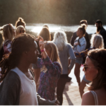 a picture of people talking